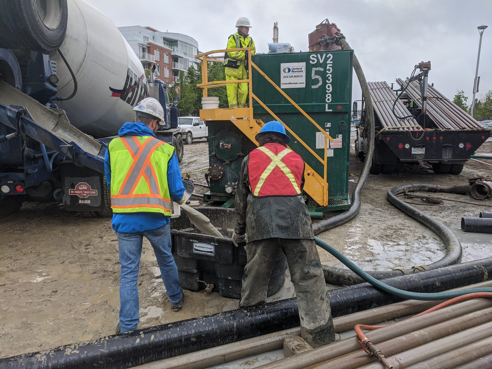 Falcon workers working outdoors