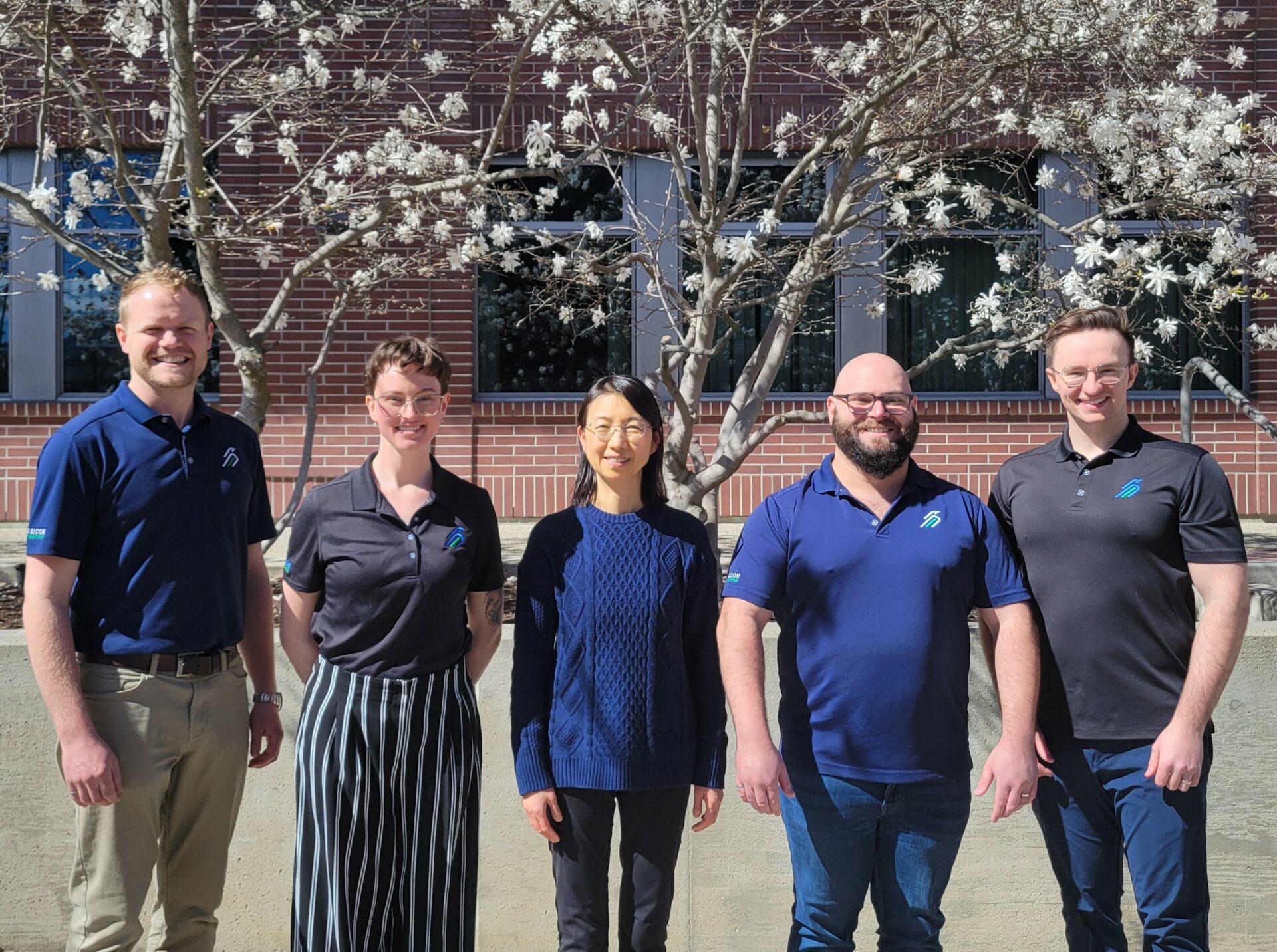 Engineers in training from Falcon Engineering with UBCO Professor Dr. Yan