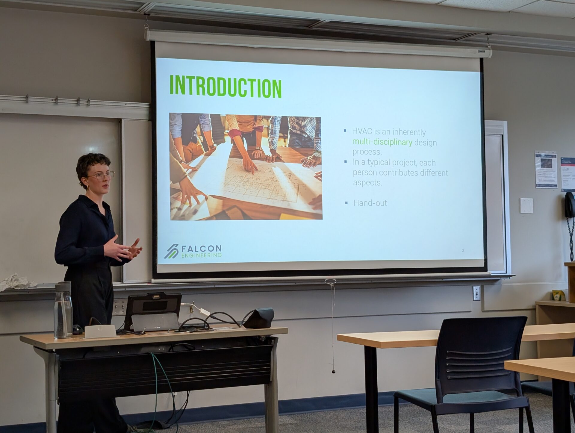 Falcon EIT explains HVAC design and system selection to UBCO students